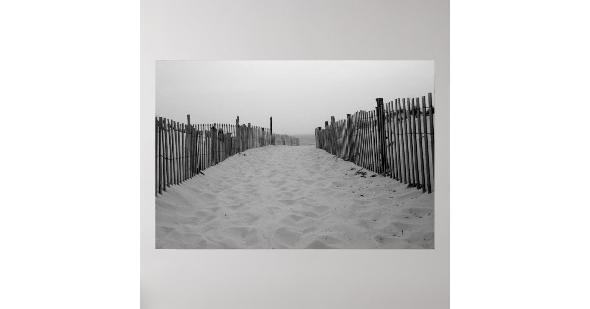 Beach Black And White Photo Print 