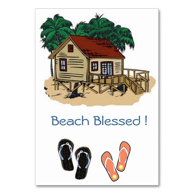 Beach Blessed Invite Table Number (Front)