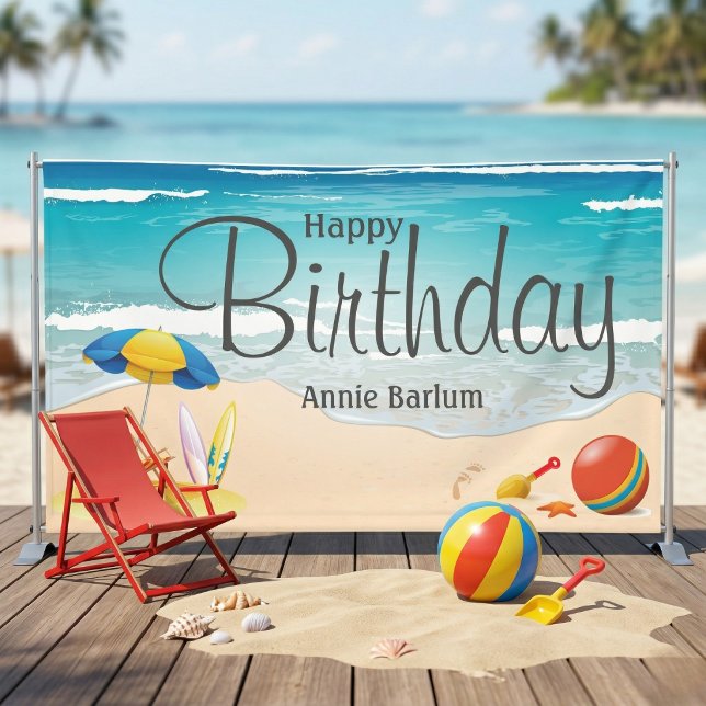 Beach Bliss Birthday Banner (A Shore Thing For Parties.)