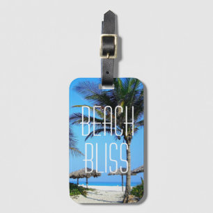 Beach Bliss Blue Sky Topical Beach Photograph Luggage Tag