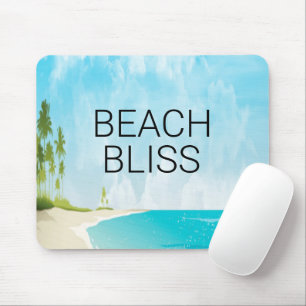 Beach Bliss Coastal Ocean Scene Desk Mouse Pad