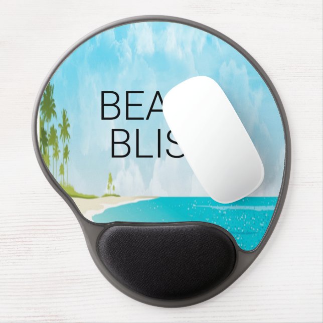 Beach Bliss Coastal Ocean Scene Wrist Mouse Pad (Left Side)