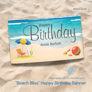 "Beach Bliss" Happy Birthday Banner