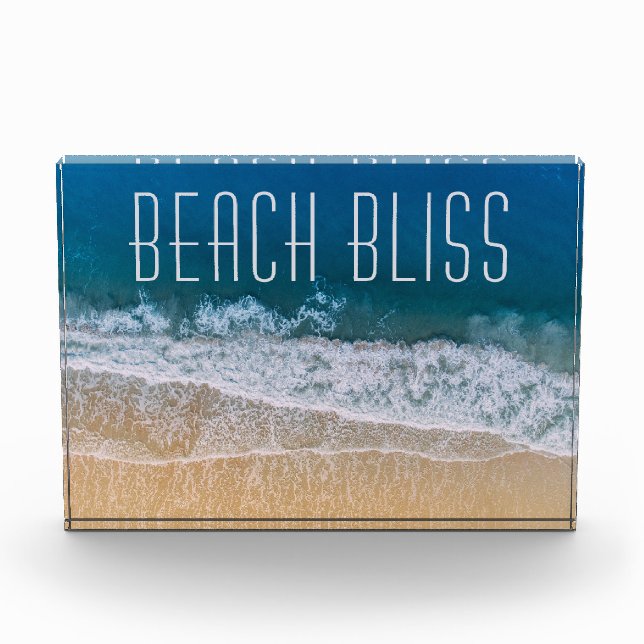 Beach Bliss Motivation Tropical Dream Customizable Photo Block (Front)