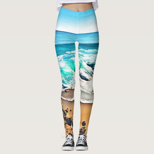 Beach Bliss: Ocean View Leggings (Front)