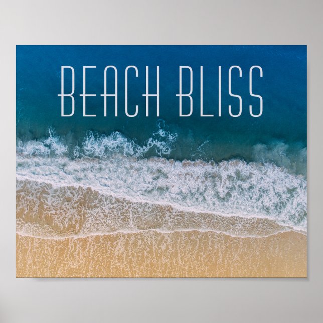 Beach Bliss Palm Coast Tropical Dream Custom Text Poster (Front)