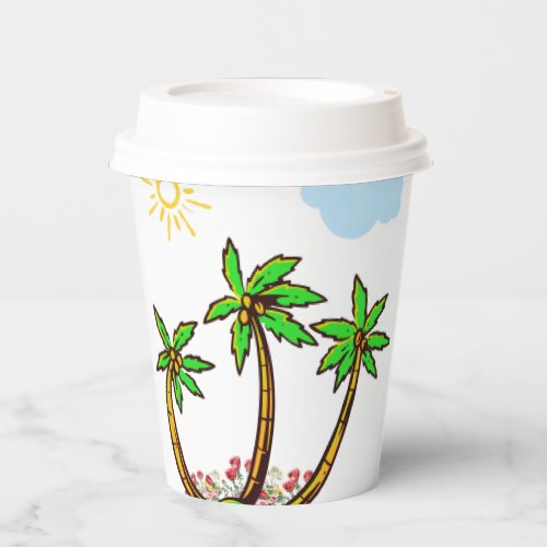 Beach Bliss Paper Cups Size 8oz Paper Cup 
