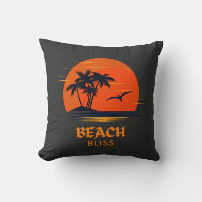 Beach Bliss: Soaring Sun Throw Pillow (Front)