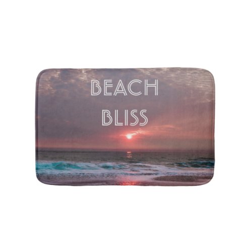 Beach Bliss Tropical Paradise Sunset Editable Bathroom Mat