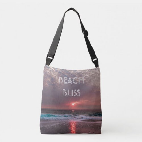 Beach Bliss Tropical Paradise Sunset Editable Crossbody Bag