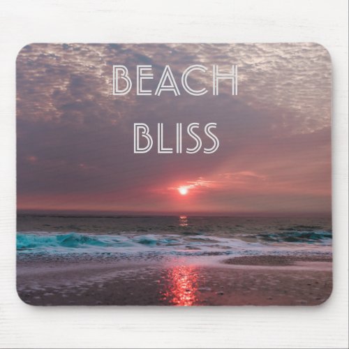 Beach Bliss Tropical Paradise Sunset Editable Mouse Pad