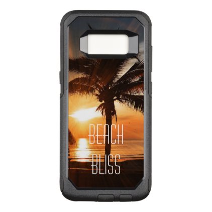 Beach Bliss Tropical Sunset and Palm Tree Editable OtterBox Commuter Samsung Galaxy S8 Case