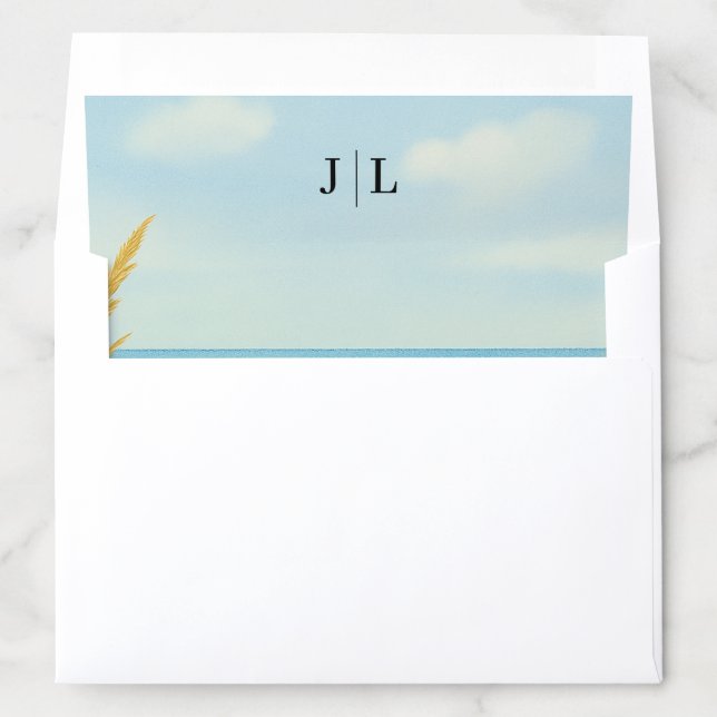 Beach Bliss Wedding Envelope Liner (In Envelope)