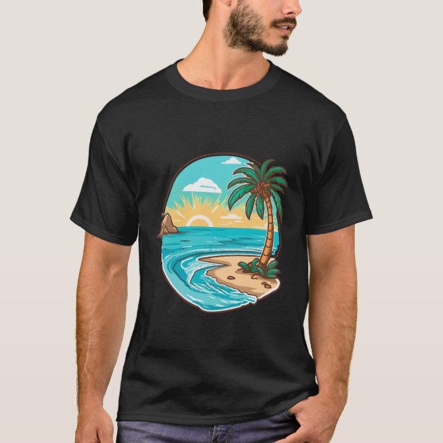 Beach blk mens T-Shirt (Front)
