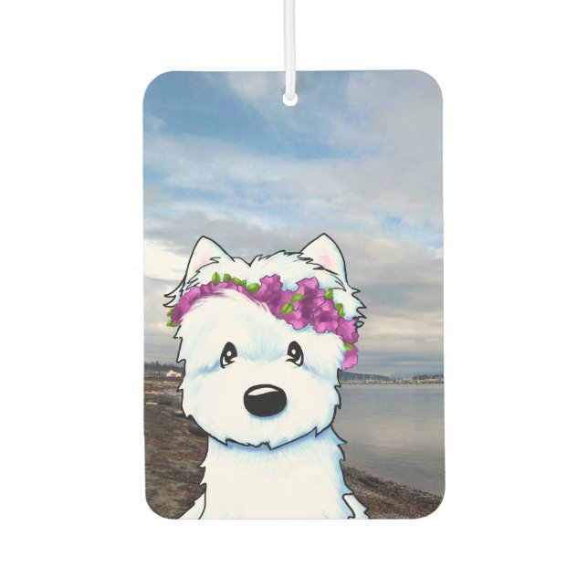 Beach Blossom Westie Air Freshener (Front)