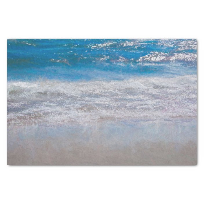 Beach Blue Coastal Ocean Waves Tropical Art Tissue Paper | Zazzle.com