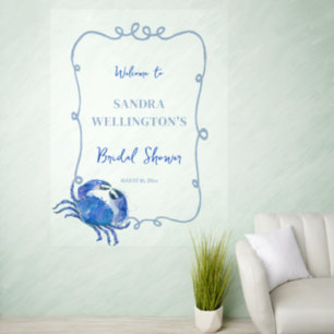 Beach Blue Crab Doodle Frame Wall Decal