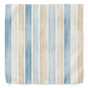Beach Blue Cream Stripes Bandana