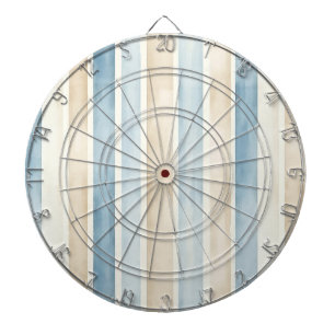 Beach Blue Cream Stripes Bridal Shower Dart Board