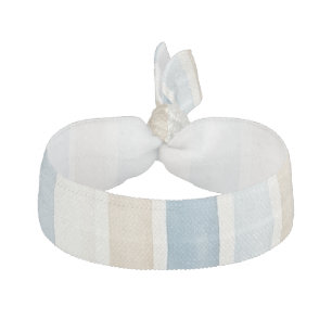 Beach Blue Cream Stripes Elastic Hair Tie