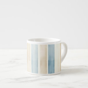 Beach Blue Cream Stripes Espresso Cup