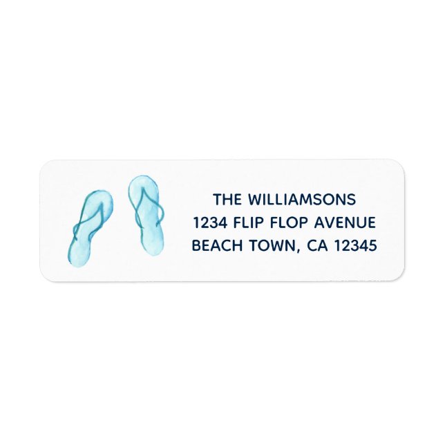 Beach Blue Flip Flops Label (Front)