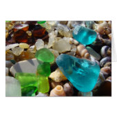 Beach Blue Green Sea Glass Agate Rocks Shells (Front Horizontal)
