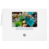 Beach Blue Green Sea Glass Agate Rocks Shells Cards (Back Horizontal)