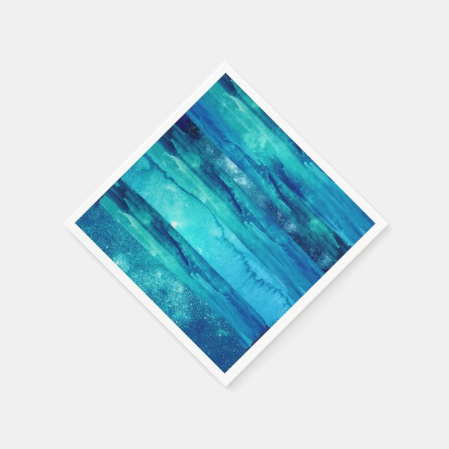 Beach blue nautical ocean sea marine chic napkins (Corner)