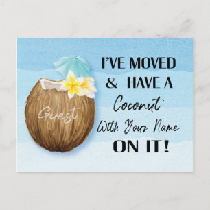 Beach Blue New Address Moved Moving Announcement Postcard
