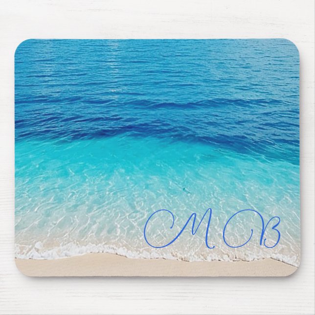  Beach Blue Ocean Aqua Sea Sky Vacation  Mouse Pad (Front)