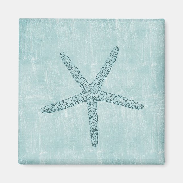 Beach Blue Ocean Starfish Magnet (Front)