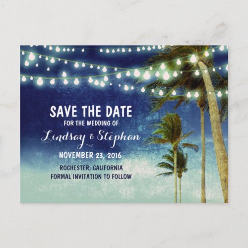 beach blue ombre save the date postcards