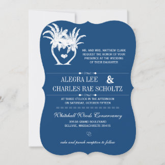 Beach Blue Opulence Palm Tree Destination Invitation