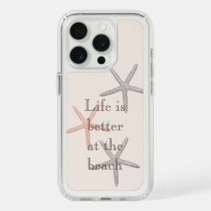 Beach Blue Peach Starfish iPhone 15 Pro Case