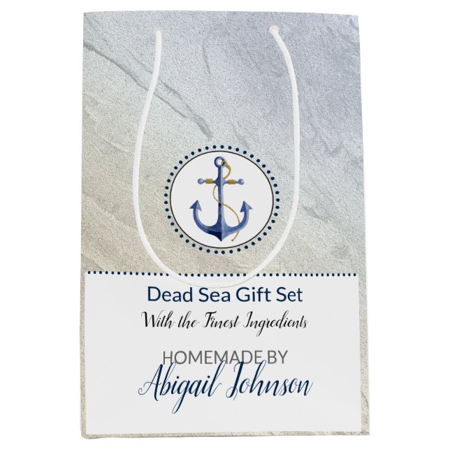 Beach Blue & Sand Nautical Gift Set Packaging Medium Gift Bag (Front)