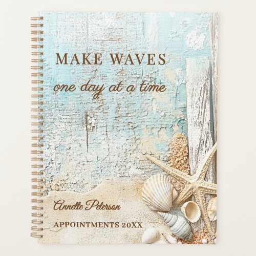 Beach blue sand starfish shell motivational 2027 planner