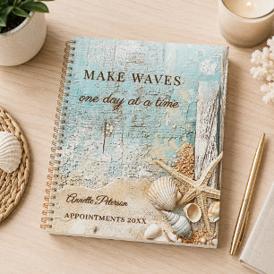 Beach blue sand starfish shell motivational 2027 planner
