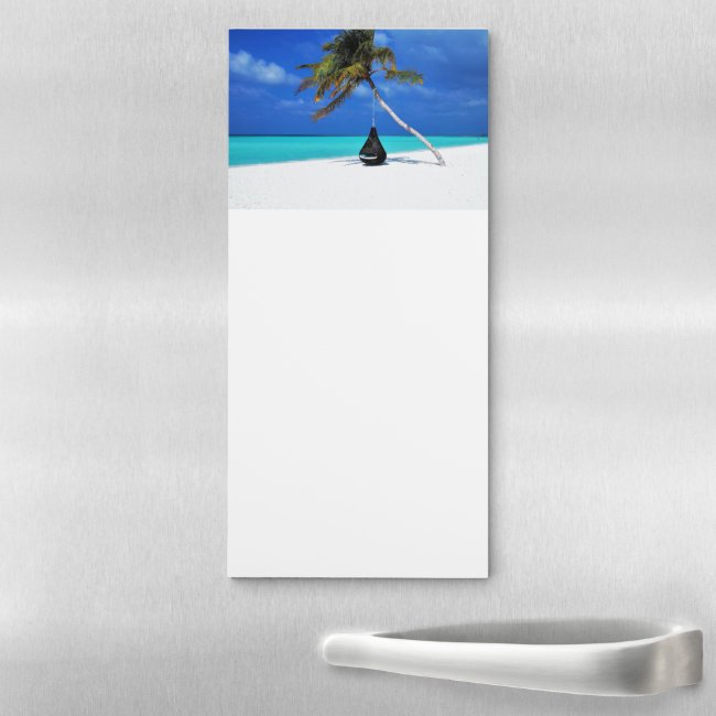 Beach ,Blue Sky and Palm Tree Magnetic Notepad