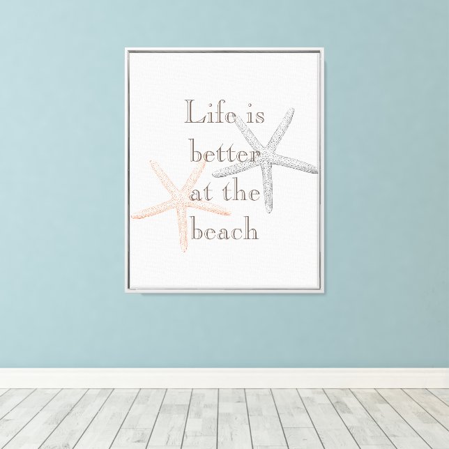 Beach Blue Starfish  Canvas Print (Insitu(Wood Floor))