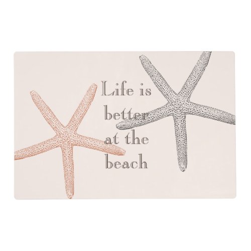 Beach Blue Starfish  Placemat