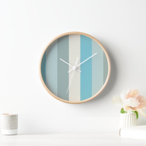 Beach Blue Stripe Palette Clock