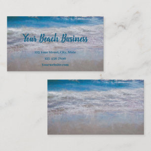 Beach Blue Tropical Ocean Waves Coastal Art Business Card
