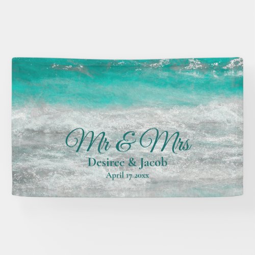 Beach Blue Tropical Ocean Wedding Banner