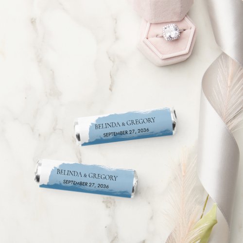 Beach Blue Watercolor Wedding Breath Savers Mints