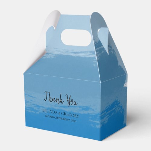 Beach Blue Watercolor Wedding Favor Boxes