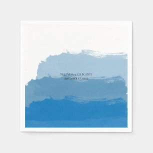 Beach Blue Watercolor Wedding Napkins