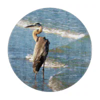 Beach Blue Waves Shorebird Heron Florida Photo Cutting Board | Zazzle