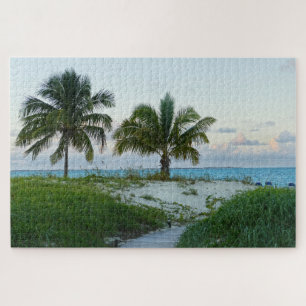 Beach Boardwalk in the Bahamas at Sunset Jigsaw Puzzle