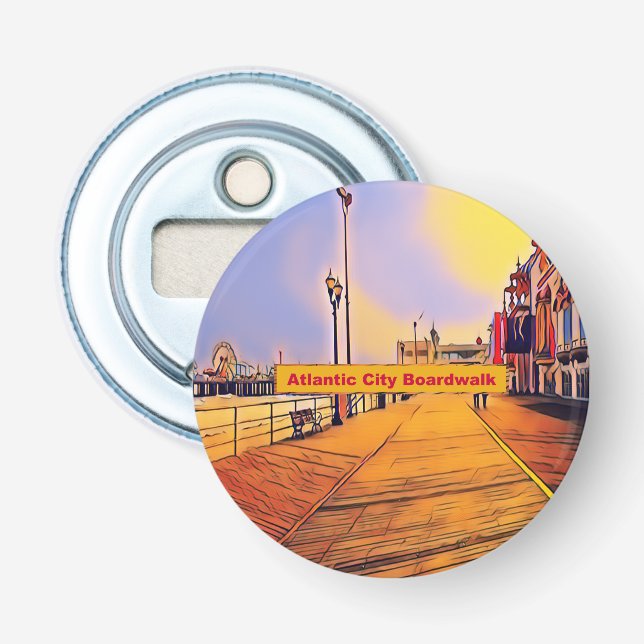 Beach Boardwalk Pop Art Bottle Opener (Front)